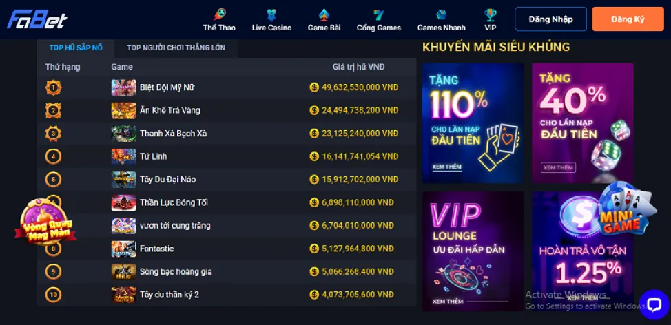 Chương Trình Khuyến Mãi VIP